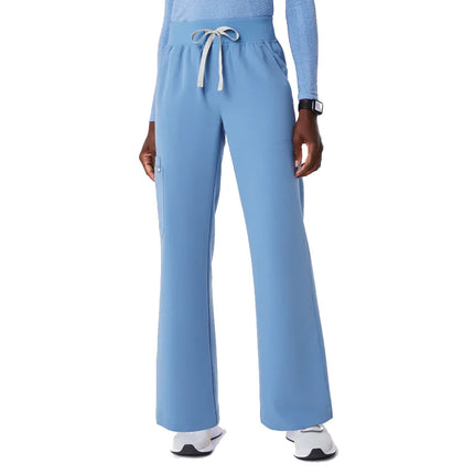 FIGS Women's High Waisted Isabel Wide Leg Scrub Pants Ceil Blue