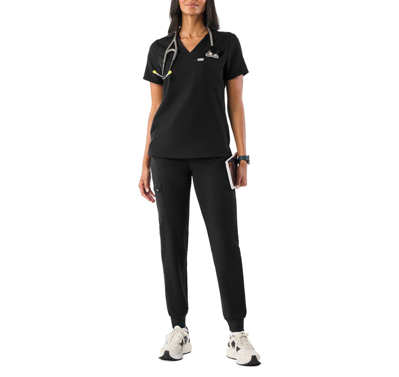FIGS Women's Catarina One Pocket Scrub Top Black