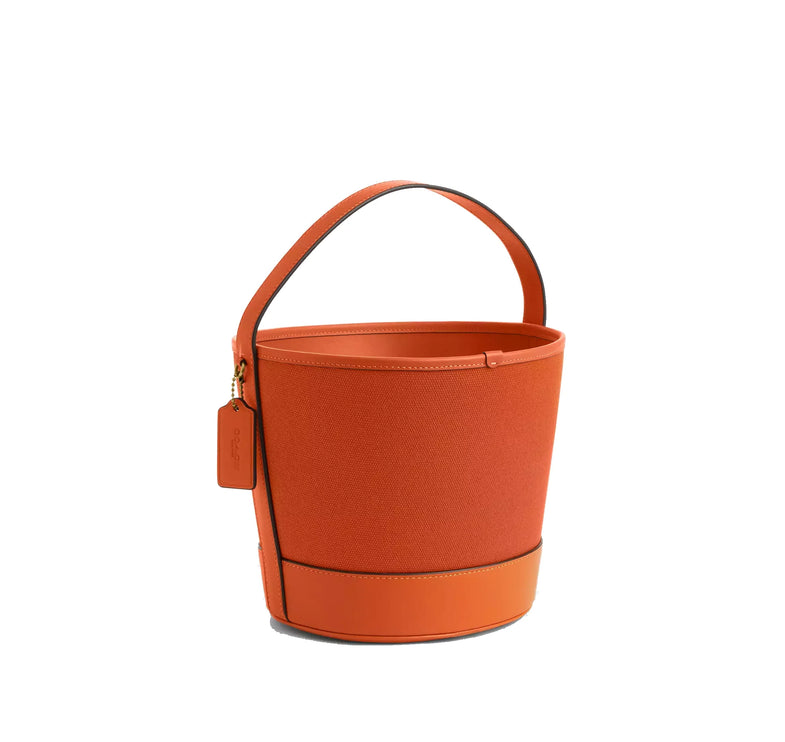Coach Unisex Trick Or Treat Bucket With Halloween Pumpkin In Regenerative Cotton Bright Canyon
