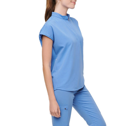 FIGS Women's Rafaela Oversized Scrub Top Ceil Blue