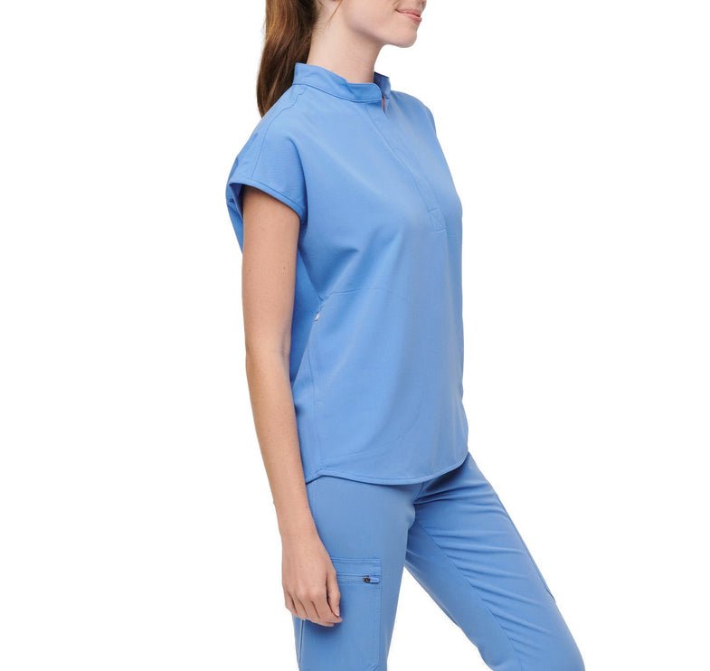FIGS Women's Rafaela Oversized Scrub Top Ceil Blue