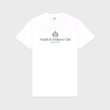 Sporty & Rich Women's H&W Crest T-Shirt White/Navy