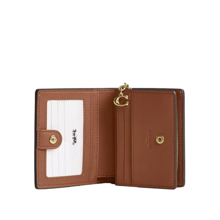 Coach Women's Snap Wallet With Cherry Embroidery Suede/Gold/Cedar Multi