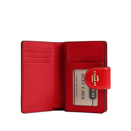 Coach Women's Medium Corner Zip Wallet Gold/Candy Apple