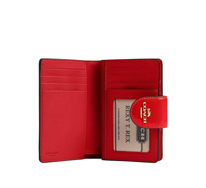 Coach Women's Medium Corner Zip Wallet Gold/Candy Apple
