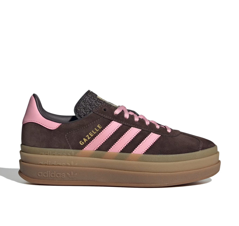 Adidas Women's Gazelle Bold Aurora Coffee/Light Pink/Gold Metallic IH6786