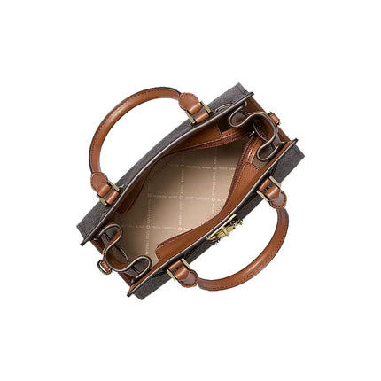 Michael Kors Women's Landon Small Logo Satchel Bag Brown/Gold
