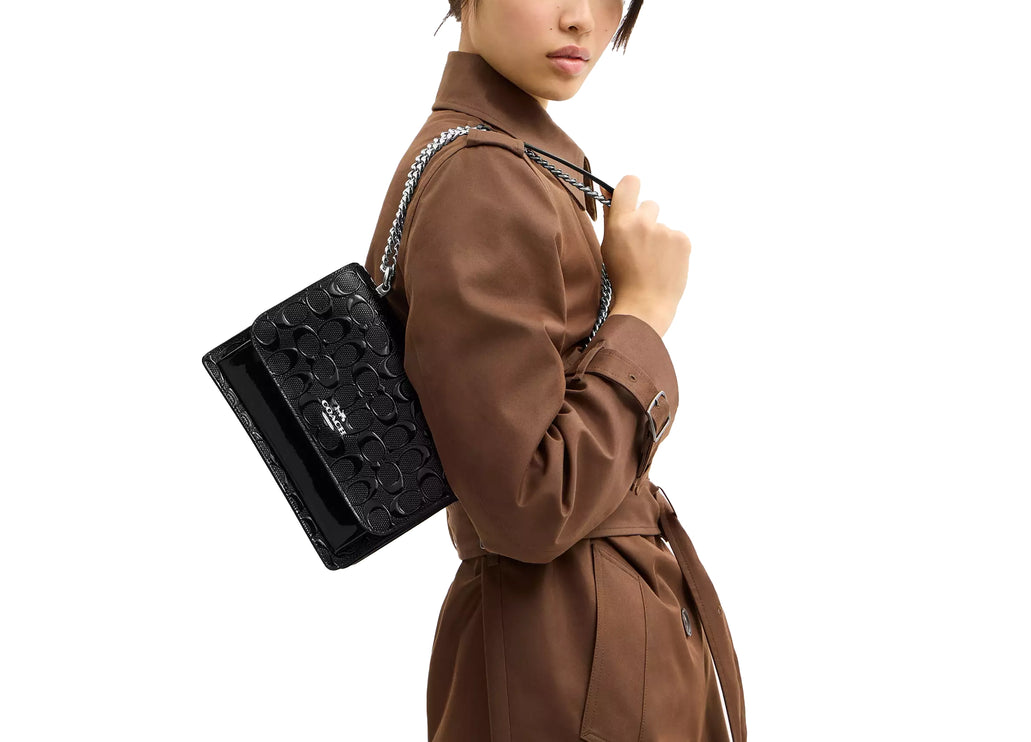 Coach Women's Klare Crossbody Bag In Signature Leather Silver/Black