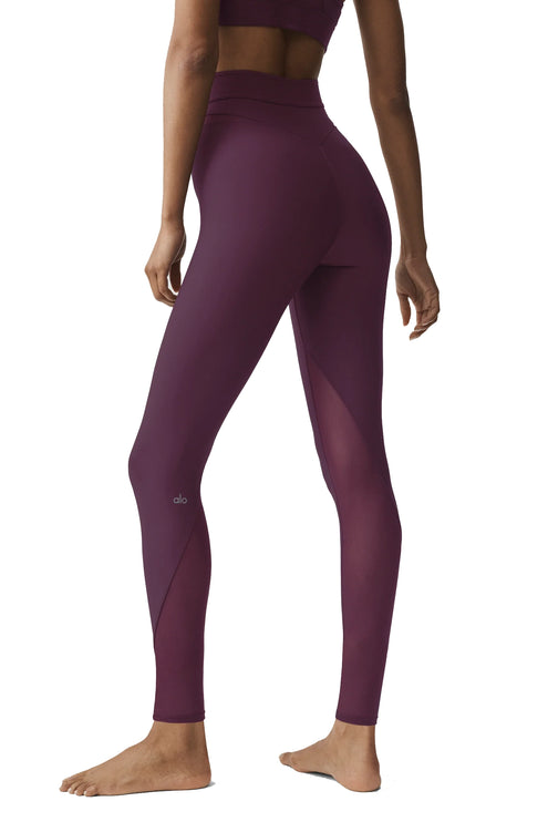 alo Women's Airlift High-Waist 7/8 Rebel Legging Rich Bordeaux