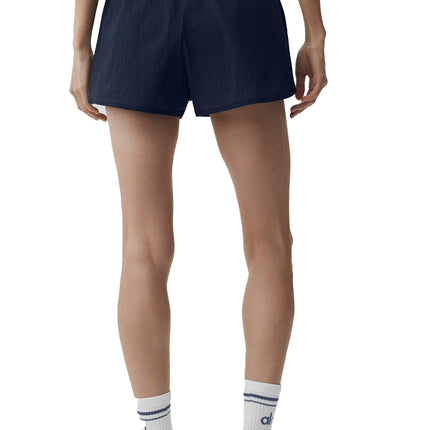 alo Women's Mid-Rise Go Time Short Navy