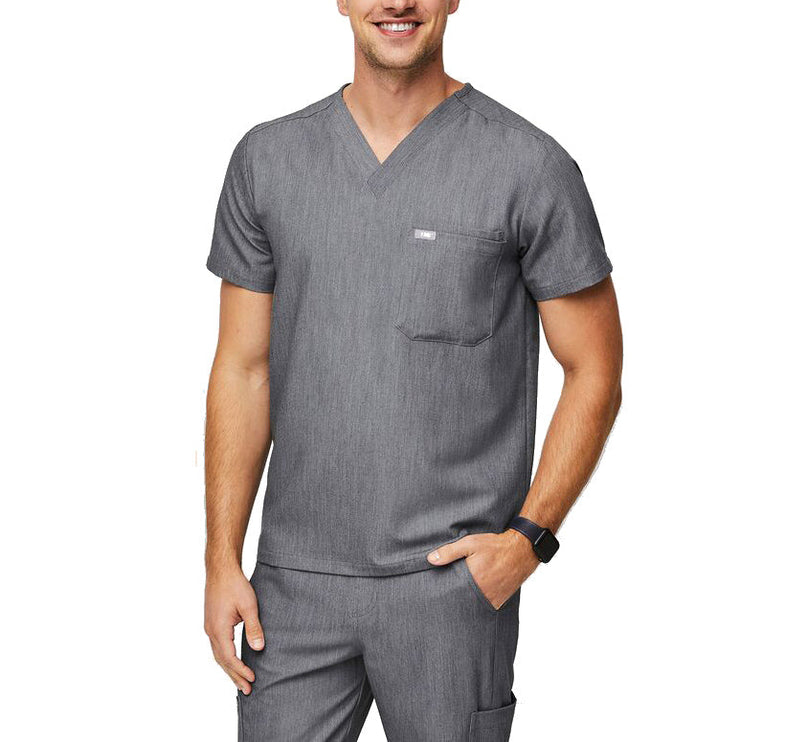 FIGS Men's Leon Three Pocket Scrub Top Graphite