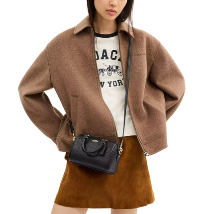 Coach Women's Mini Rowan Crossbody Bag In Signature Leather Gold/Black