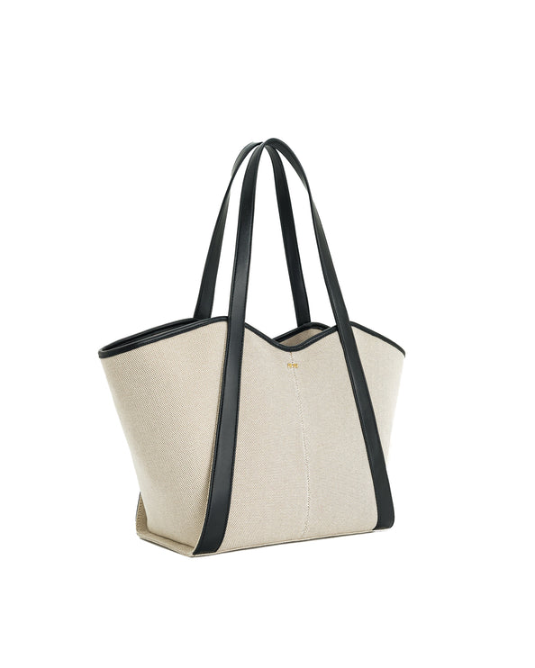 JW PEI Women's Kiana Large Capacity Tote Bag - Black Canvas