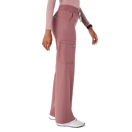 FIGS Women's High Waisted Isabel Wide Leg Scrub Pants Mauve