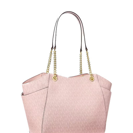 Michael Kors Women's Jet Set Large Signature Logo Shoulder Bag Powder Blush Multi