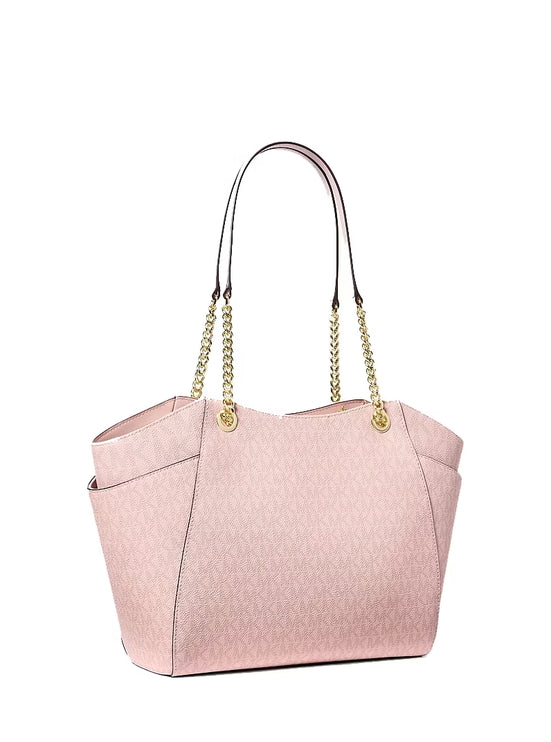 Michael Kors Women's Jet Set Large Signature Logo Shoulder Bag Powder Blush Multi