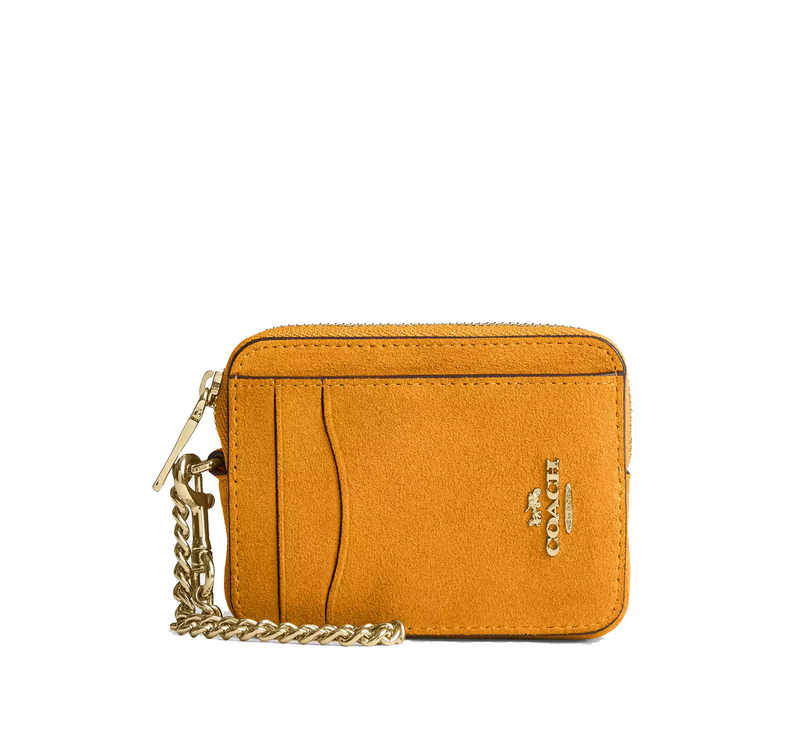 Coach Women's Zip Card Case Gold/Marigold