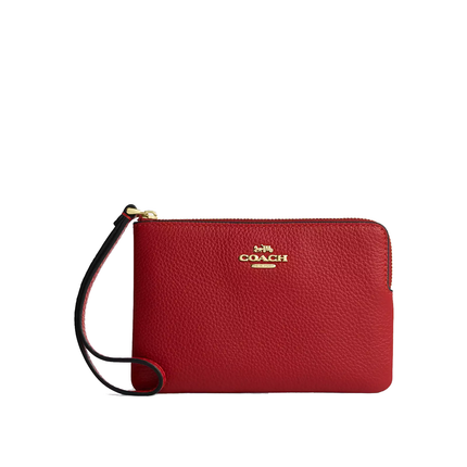 Coach Women's Corner Zip Wristlet Gold/Poppy
