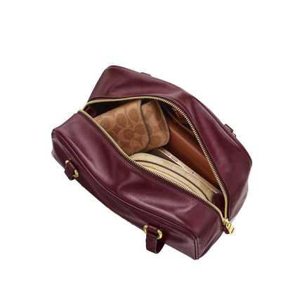 Coach Women's Sydney Shoulder Bag Gold/Dark Cherry