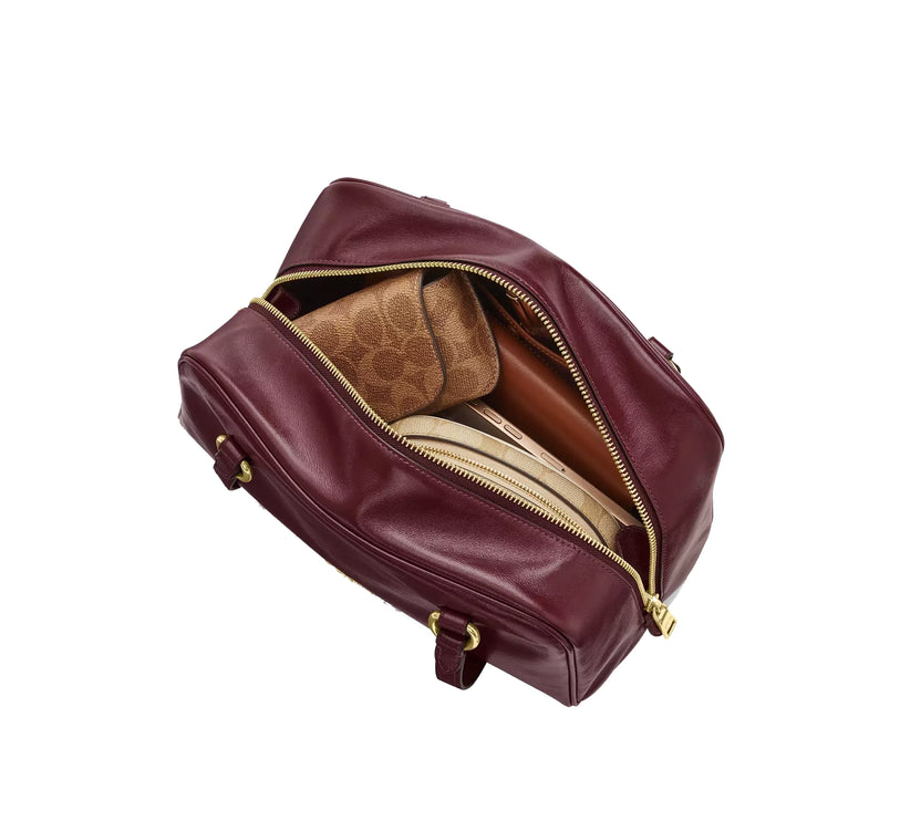 Coach Women's Sydney Shoulder Bag Gold/Dark Cherry