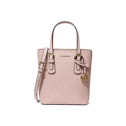 Michael Kors Women's Voyager Extra-Small Signature Logo Convertible Crossbody Bag Powder Blush