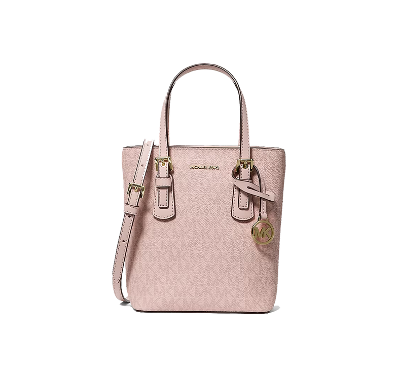 Michael Kors Women's Voyager Extra-Small Signature Logo Convertible Crossbody Bag Powder Blush