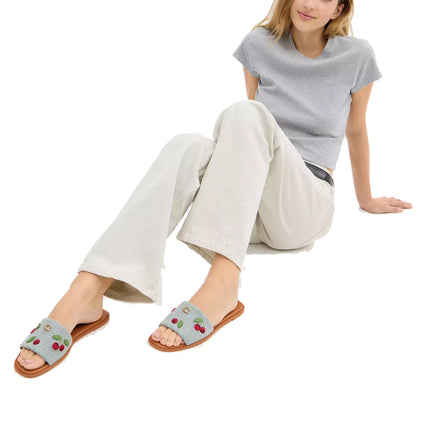 Coach Women's Holly Sandal With Cherries Denim Multi