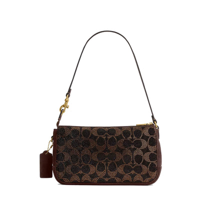 Coach Women's Plaza Bag With Crystal Signature Brass/Dark Chocolate