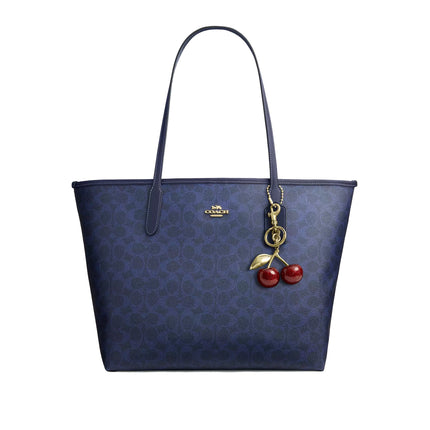 Coach Women's City Tote Bag In Signature Canvas Gold/Navy