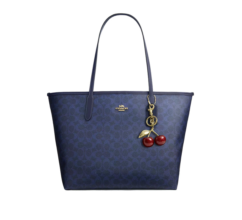 Coach Women's City Tote Bag In Signature Canvas Gold/Navy
