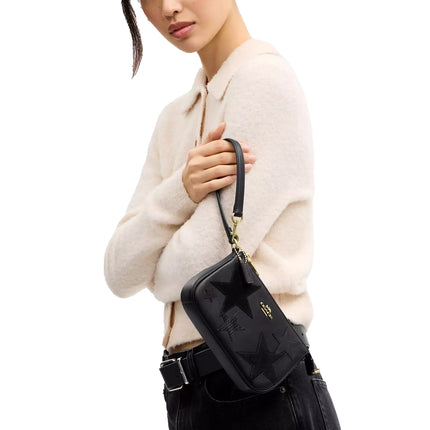 Coach Women's Nolita 19 With Star Patchwork Gold/Black Multi