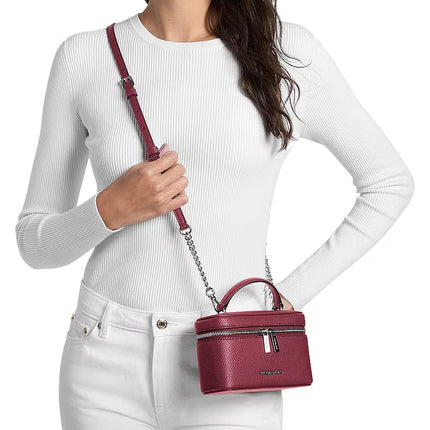 Michael Kors Women's Vivi Small Vanity Crossbody Bag Maroon