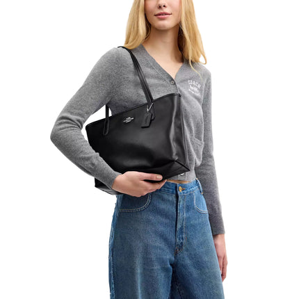 Coach Women's Medium City Tote Bag Silver/Black