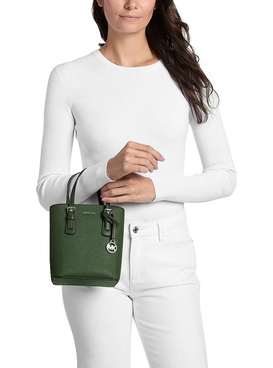 Michael Kors Women's Voyager Extra-Small Leather Convertible Crossbody Bag Amazon Green