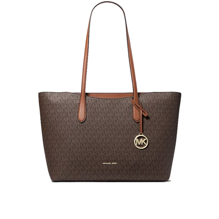 Michael Kors Women's Arden Large Signature Logo Tote Bag Brown