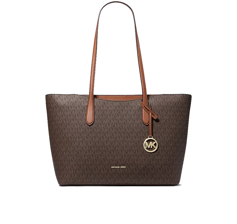 Michael Kors Women's Arden Large Signature Logo Tote Bag Brown