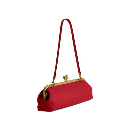 Coach Women's Kisslock Frame Bag 30 Brass/Poppy
