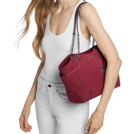 Michael Kors Women's Jet Set Travel Large Tote Bag Maroon