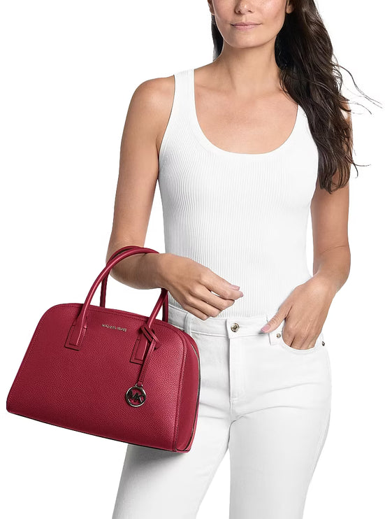 Michael Kors Women's Ashton Medium Satchel Bag Maroon