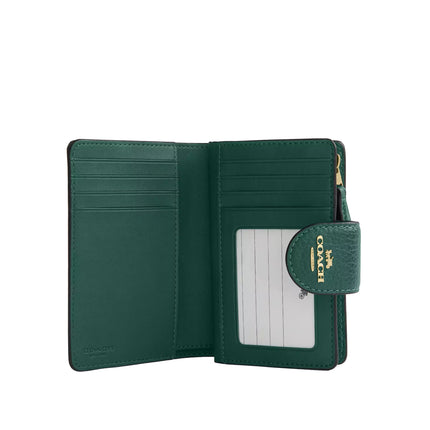 Coach Women's Medium Corner Zip Wallet Gold/Emerald