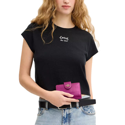 Coach Women's Medium Corner Zip Wallet Gold/Magenta