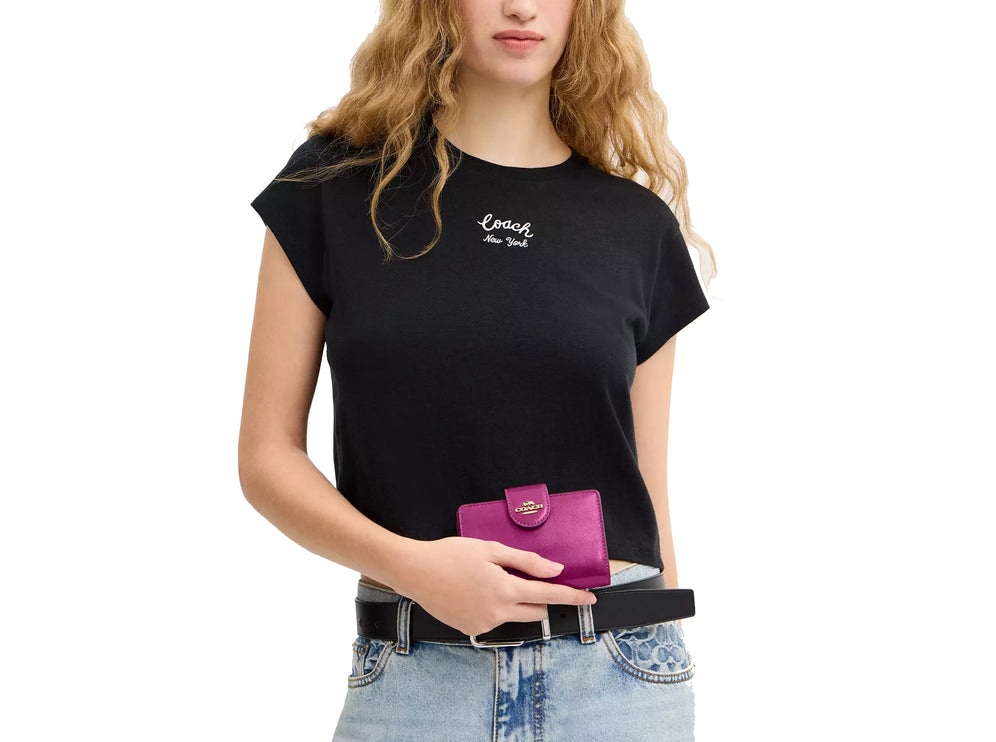 Coach Women's Medium Corner Zip Wallet Gold/Magenta