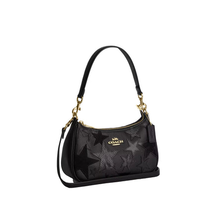 Coach Women's Teri Shoulder Bag With Star Patchwork Gold/Black Multi
