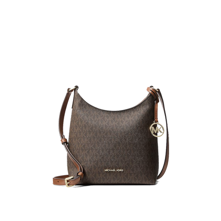 Michael Kors Women's Maya Small Signature Logo Crossbody Bag Brown/Gold