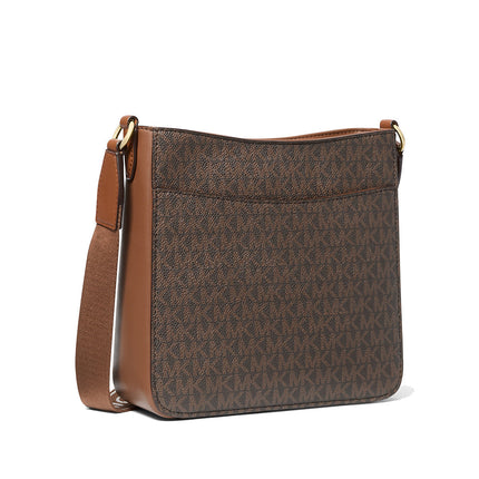 Michael Kors Women's Jet Set Travel Small Signature Logo Messenger Bag Brown