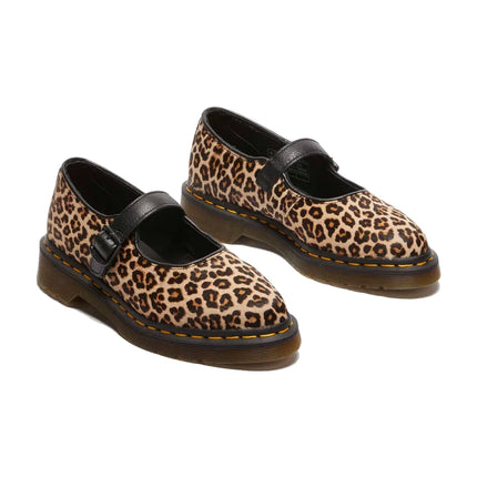 Dr. Martens Women's Elphie Leopard Mary Jane Shoes Light Tan