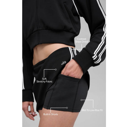 alo Women's Track Star Mini Skirt Black