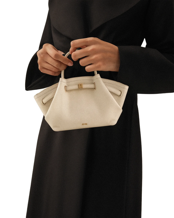 JW PEI Women's Hana Mini Faux Suede Tote Bag Off White/Gold