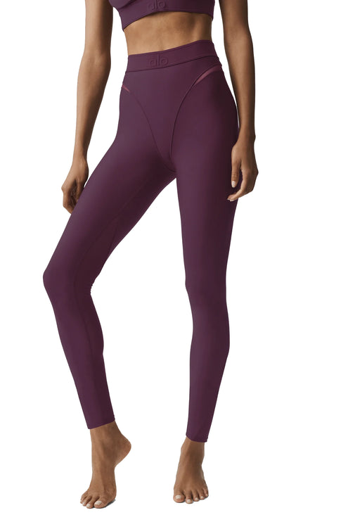 alo Women's Airlift High-Waist 7/8 Rebel Legging Rich Bordeaux