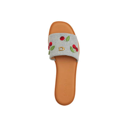 Coach Women's Holly Sandal With Cherries Denim Multi